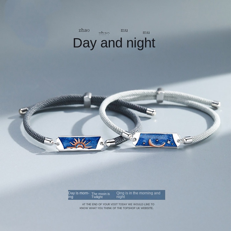 Vòng Tay Dây Bện Mặt Trời Và Mặt Trăng Thời Trang Cho Cặp Đôi