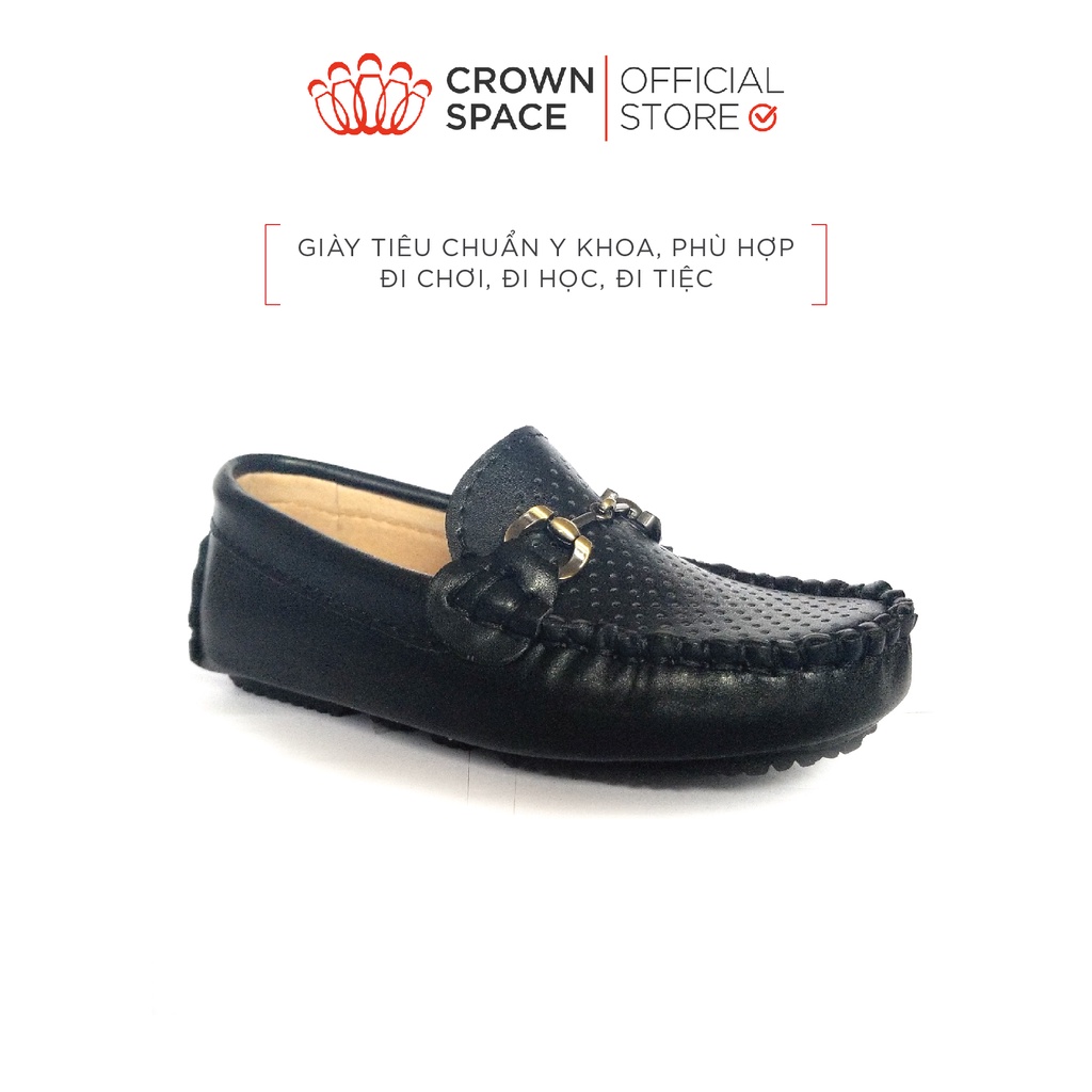 Giày Lười Loafer Bé Trai Đẹp Crown Space George Louis Moccasin Trẻ em Nam Cao Cấp CRUK439