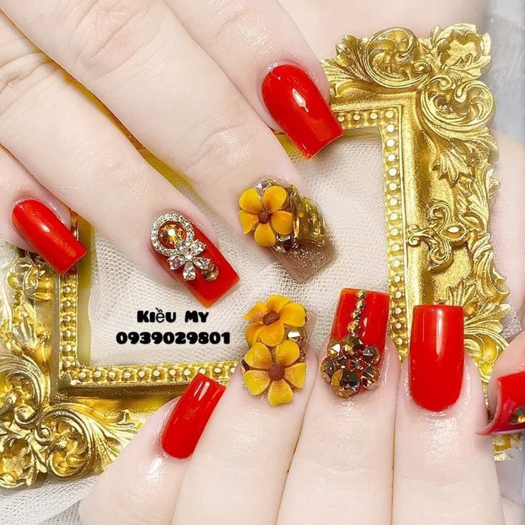 Hoa Sứ 5 cánh - Hoa  Bột Đính Móng 9HB