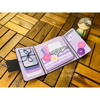 Scrapbook 15x15cm, album dán ảnh handmade, quà tặng ý nghĩa- tím mộng mơ