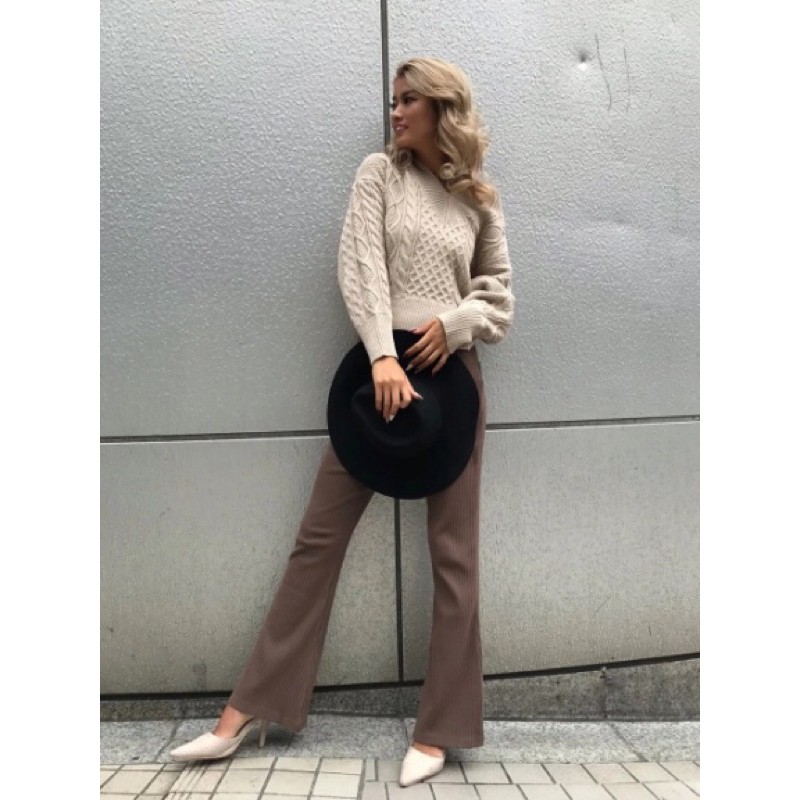 Quần thun dập ly ống loe xuất Nhật