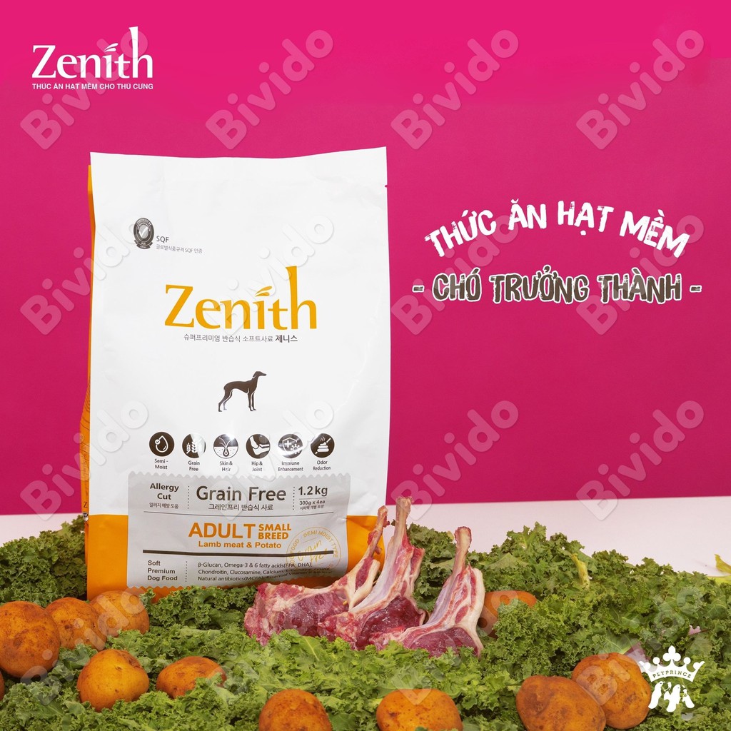 Thức ăn hạt mềm chó lớn Zenith adult túi 300g - Bivido