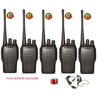 Bộ 5 Bộ đàm chất lượng cao Motorola GP668+Tặng 05 tai nghe đen theo máy