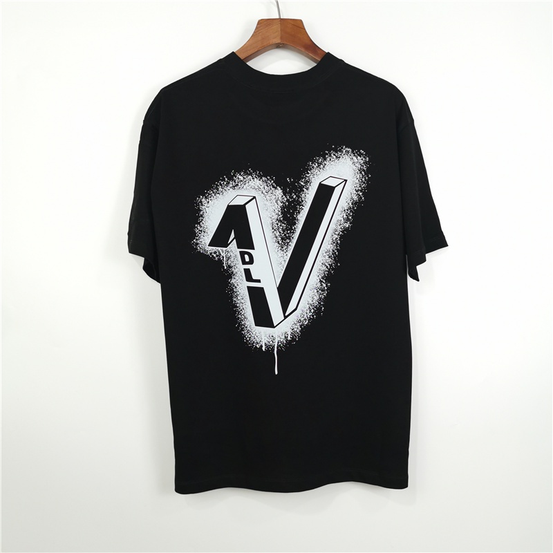 ADLV Áo Thun Cotton Ngắn Tay Dáng Rộng In Chữ Và Hoạt Hình Thời Trang Cho Nam Nữ