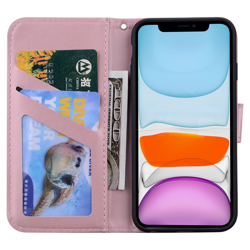Bao da điện thoại nắp gập dạng ví đựng thẻ kiêm giá đỡ thích hợp cho IPHONE 13 11 PRO MAX X XS XR SE 2020 8 7 6 6S PLUS