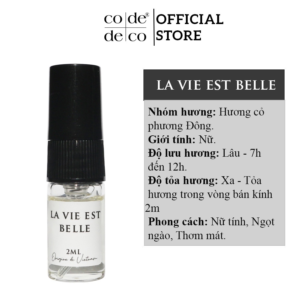 Tinh Dầu Nước Hoa Code Deco La Vie est Belle L Éclat L Eau de Toilette 2ml