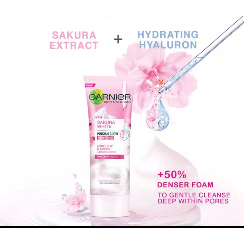 (Hàng Mới Về) Sữa Rửa Mặt Làm Trắng Hồng 100ml Viola Beauty Garnier Sakura