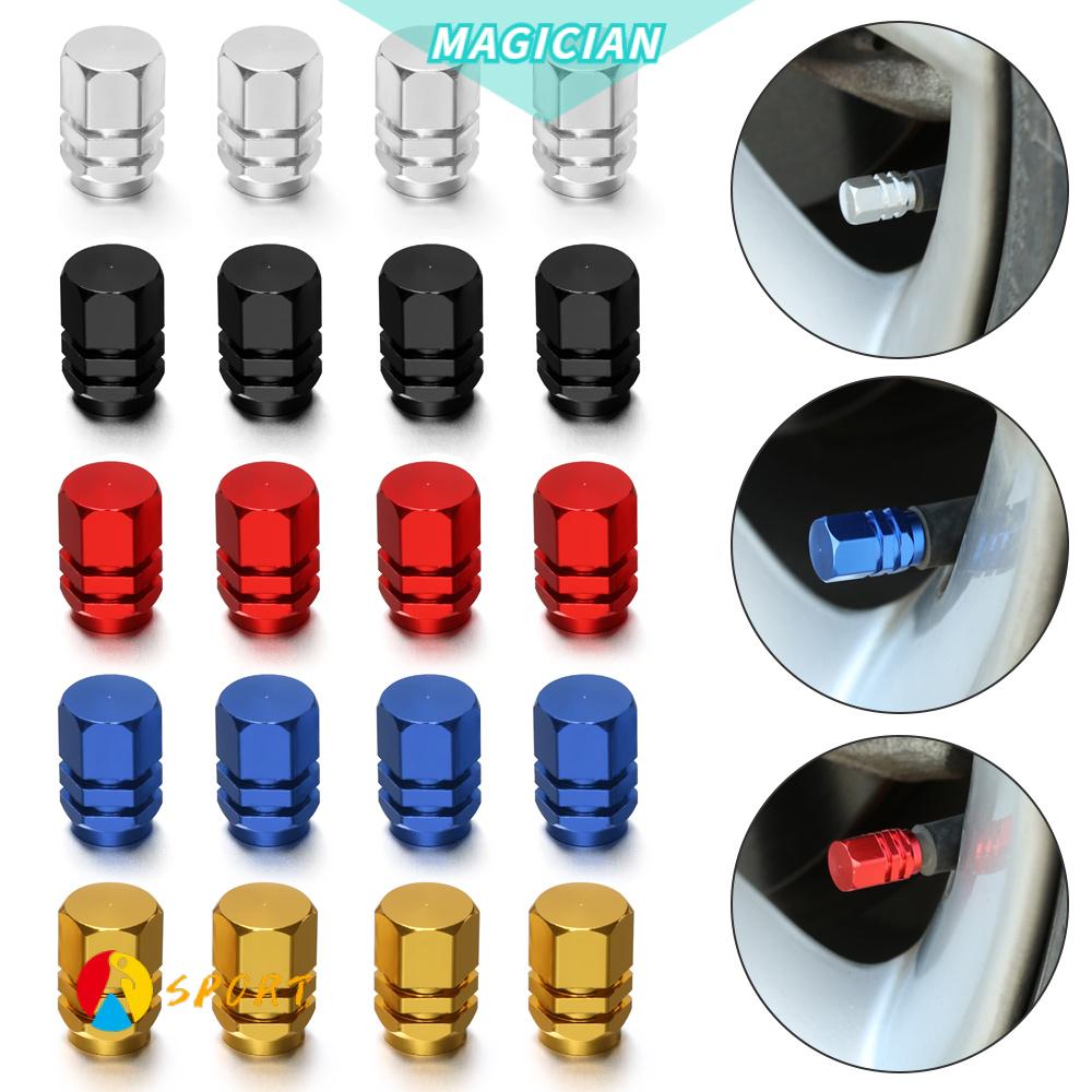 Set 4 Nắp Van Bánh Xe Hơi/Xe Máy/Xe Đạp Bằng Hợp Kim Nhôm Chống Nước 5 Màu Sắc