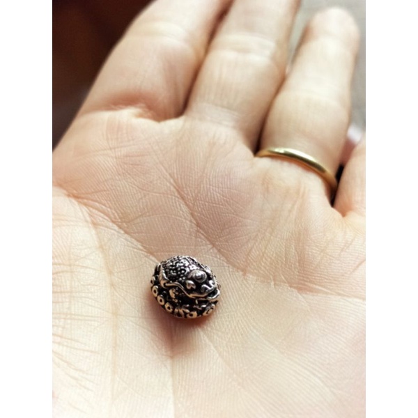 Charm thiềm từ tài lộc bạc s925 size 9*10mm mic vòng vĩnh viễn bảo hành bạc