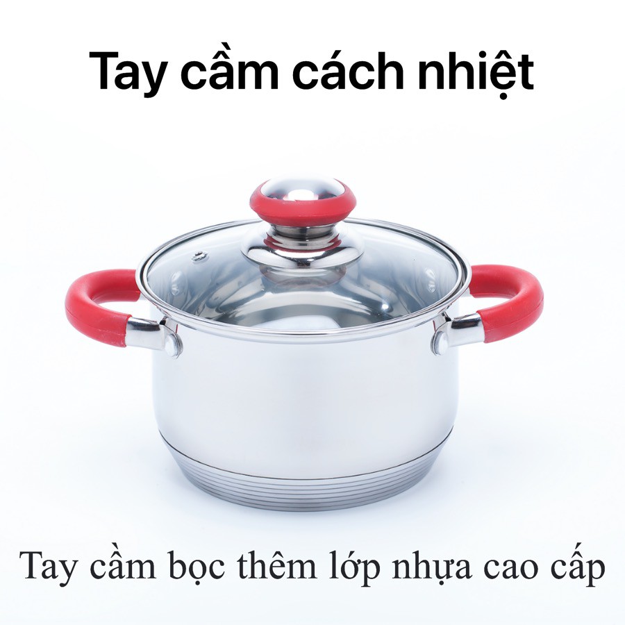 🌟Bảo hành 12 tháng🌟 BỘ NỒI INOX 7 MÓN BẾP TỪ, 6 ĐÁY, CHỐNG DÍNH CÔNG NGHỆ ĐỨC _ VICALINA