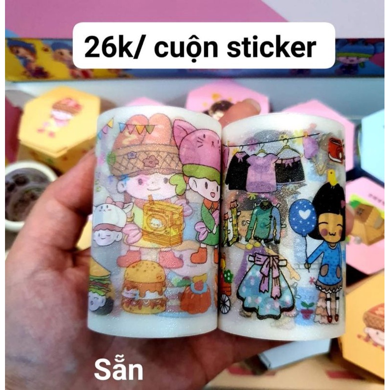 Sticker cuộn/ washi tape  khổng lồ 7cm- giao mẫu ngẫu nhiên