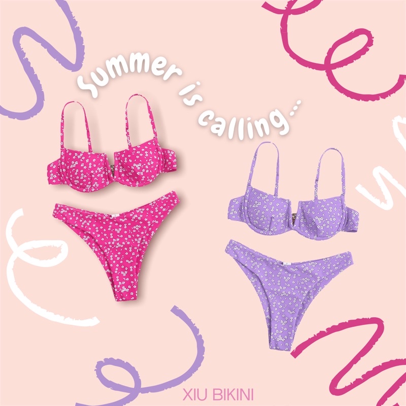 Bikini 2 mảnh hoạ tiết nhí có gọng