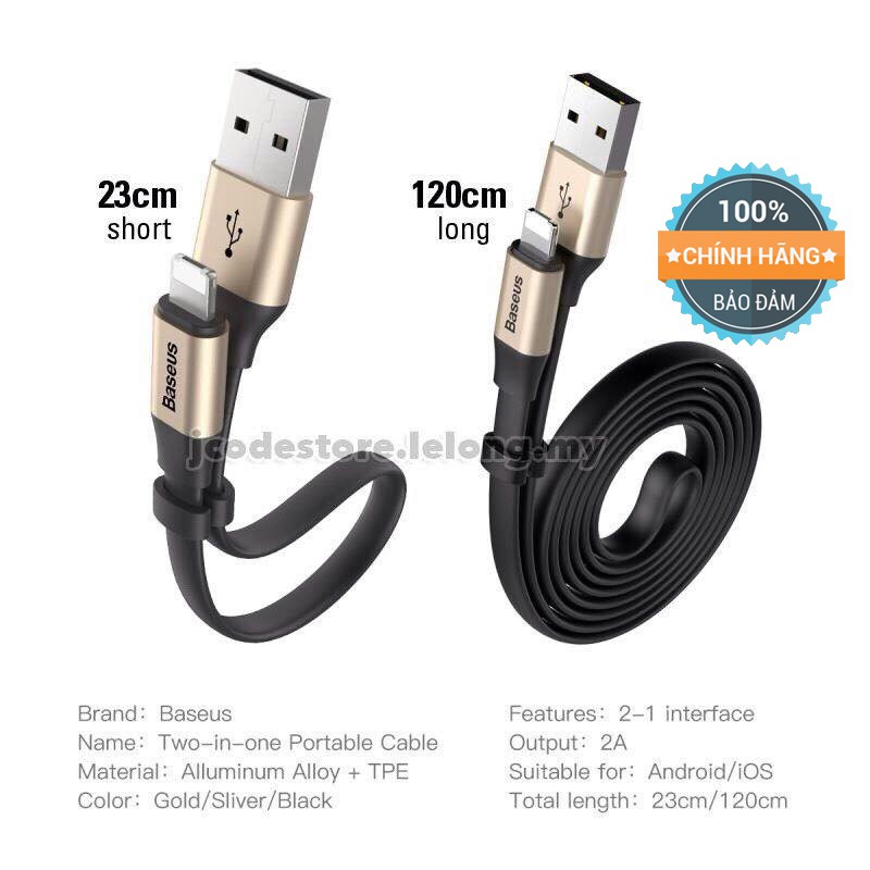 Cáp Baseus 2in1 Micro-Lightning