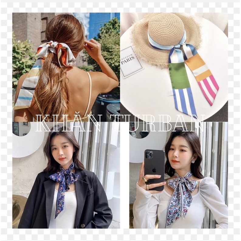 Khăn choàng cổ thắt nơ cổ áo sơ mi size 8x140cm