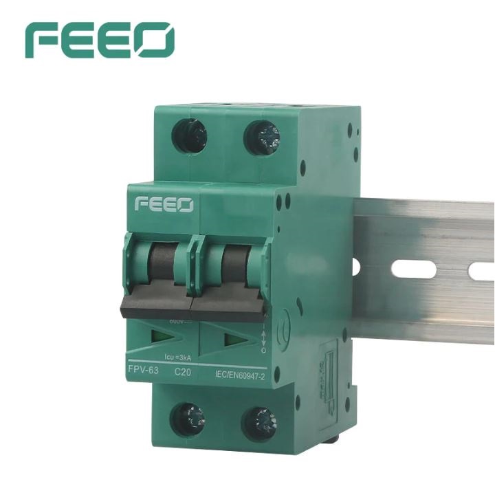 Bộ ngắt mạch MCB DC 550V / 800V / 1000V hãng FEEO dùng cho điện mặt trời - Aptomat, Át DC, cầu dao, thiết bị đóng cắt