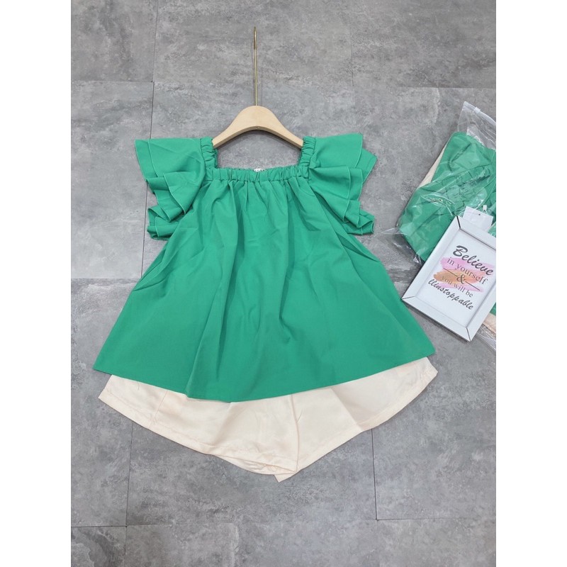 [Siêu Hot] Set Trễ Vai Xanh Mix Quần Be Siêu Xinh Có Ảnh Thật Kèm Video | BigBuy360 - bigbuy360.vn
