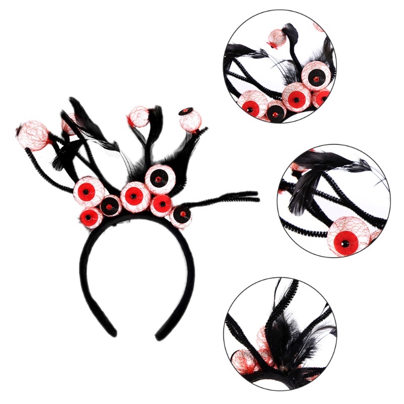 Băng Đô Cài Tóc Hình Đôi Mắt Máu Me Rùng Rợn Hóa Trang Halloween