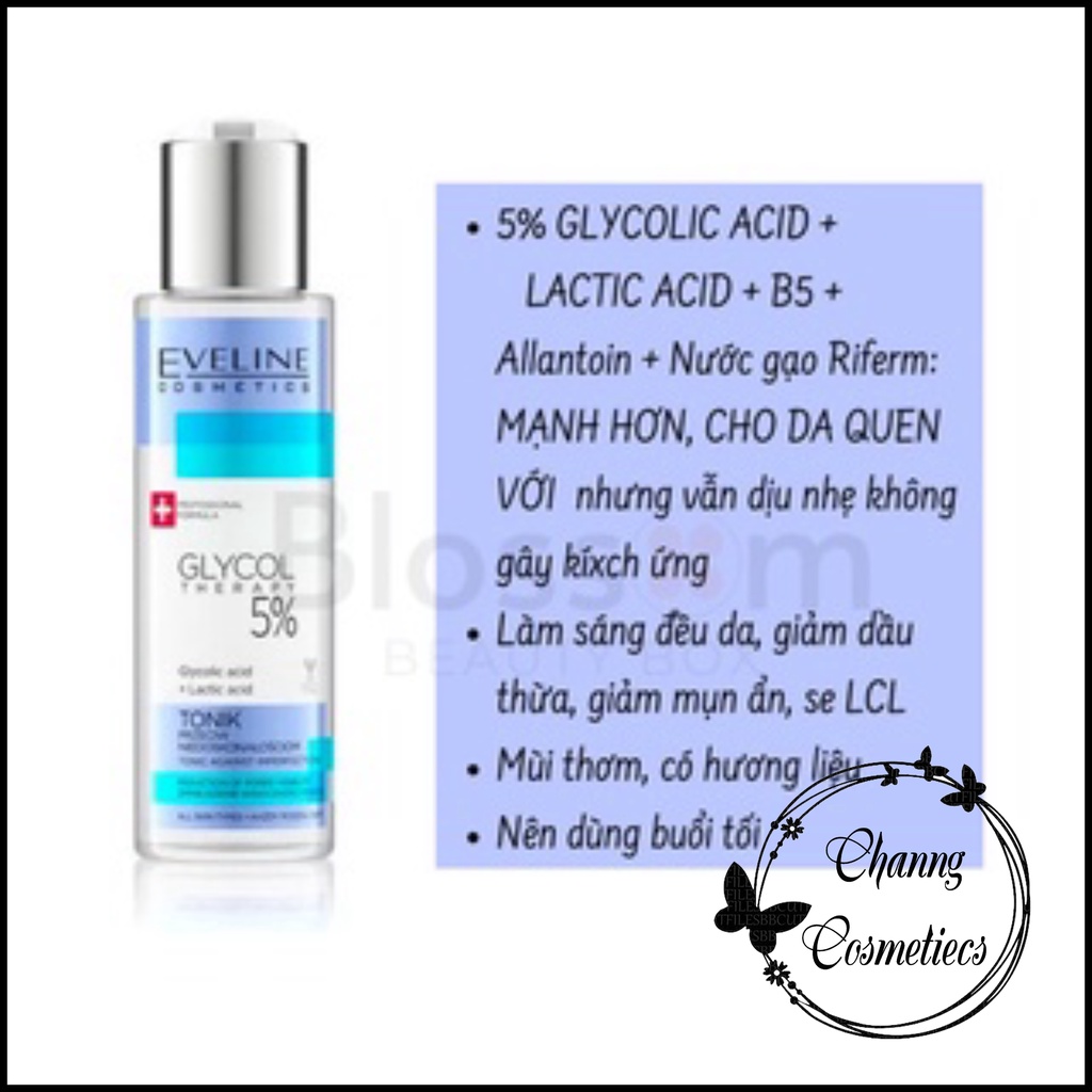 Nước hoa hồng Toner Eveline 5% glycolic acid 110ml