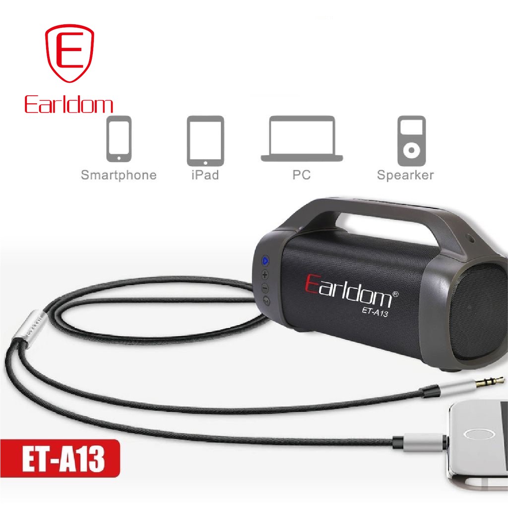 Loa Bluetooth di động, bass sâu, pin lớn Earldom ET-A13 chính hãng