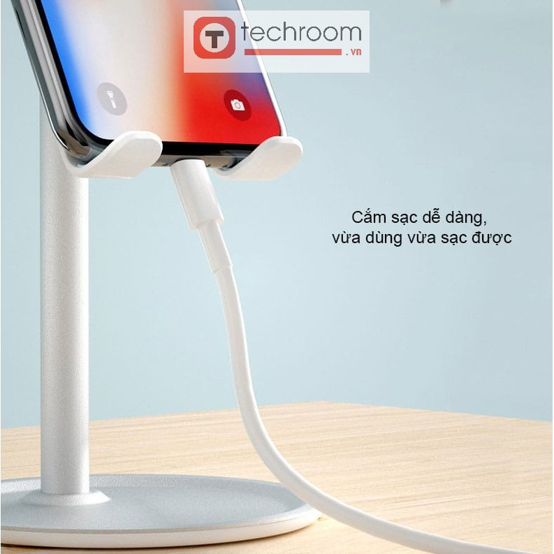 Giá đỡ đế để bàn cho điện thoại máy tính bảng iphone ipad hợp kim nhôm xoay 360 độ Techroom