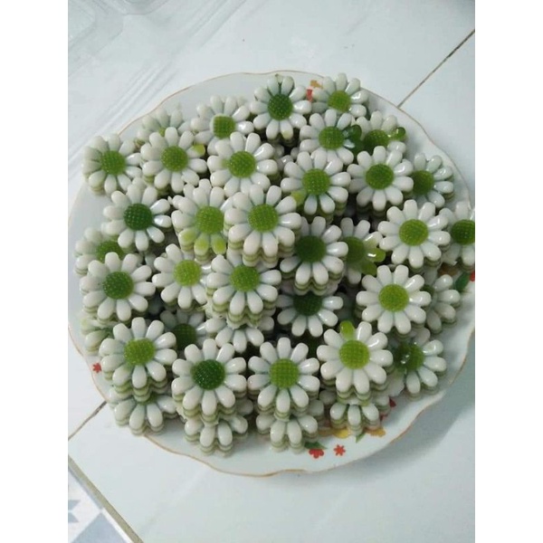 Khuộ thạch rau câu, bánh da lợn, làm đá hình hoa cúc hoạ mi