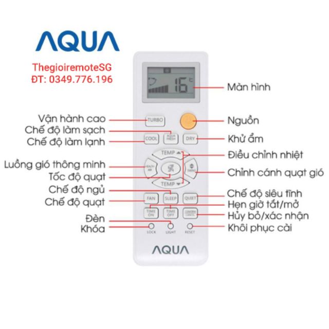 REMOTE ĐIỀU KHIỂN MÁY LẠNH AQUA