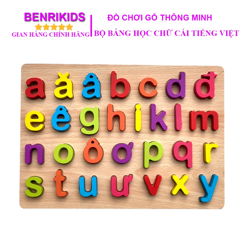 Đồ Chơi Bảng Chữ Cái Tiếng Việt In Thường Bằng Gỗ Benrikids