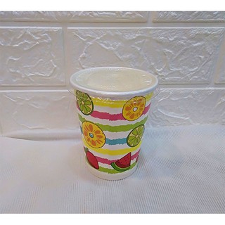 50 Ly Giấy In Hình Trái Cây 14oz – 360 ml Có Nắp | Ly giấy cafe | Ly giấy đựng cà phê | Cốc giấy