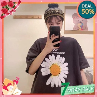 [ ẢNH THẬT [ Áo thun tay lỡ phông rộng cúc họa mi - Unisex nam nữ đều mặc được DH