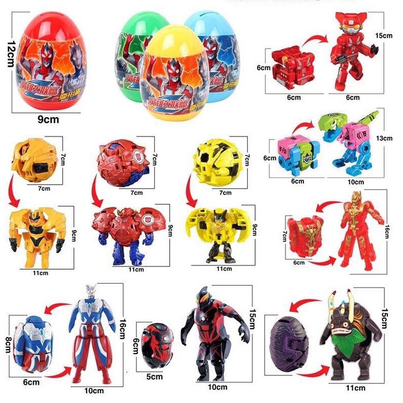 Đồ chơi trứng bất ngờ biến hình siêu anh hùng (1 cái, giao ngẫu nhiên) quà tặng cho bé trẻ em