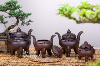 Lư đốt trầm hương gốm sứ Bát Tràng