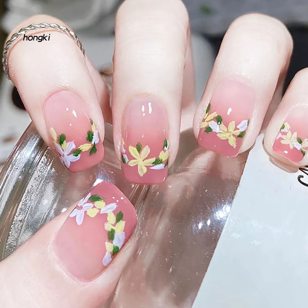 Set 24 MóNg Tay Giả HọA TiếT Hoa TuyệT ĐẹP Trang Trí Nghệ ThuậT