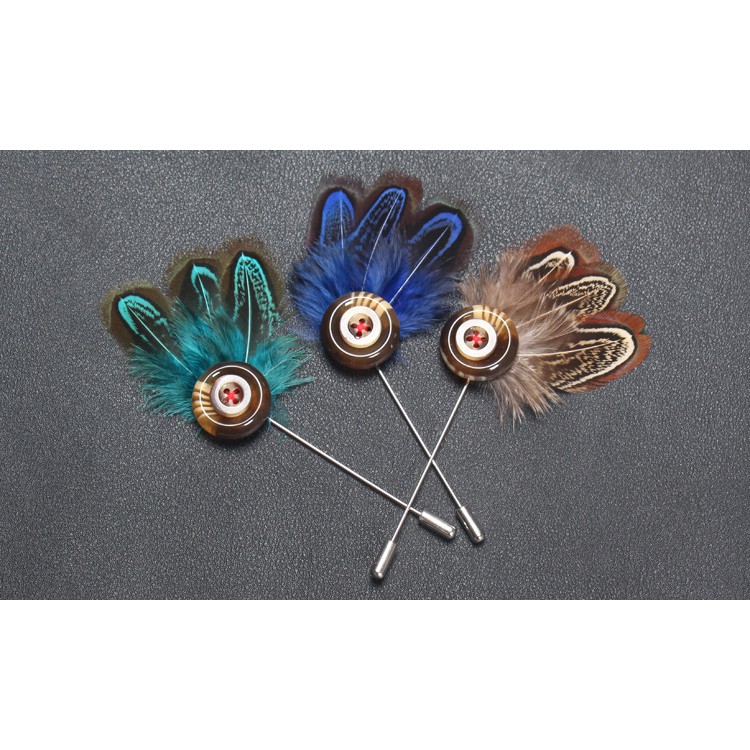 Cài áo nam nữ lông vũ đính cúc GC89