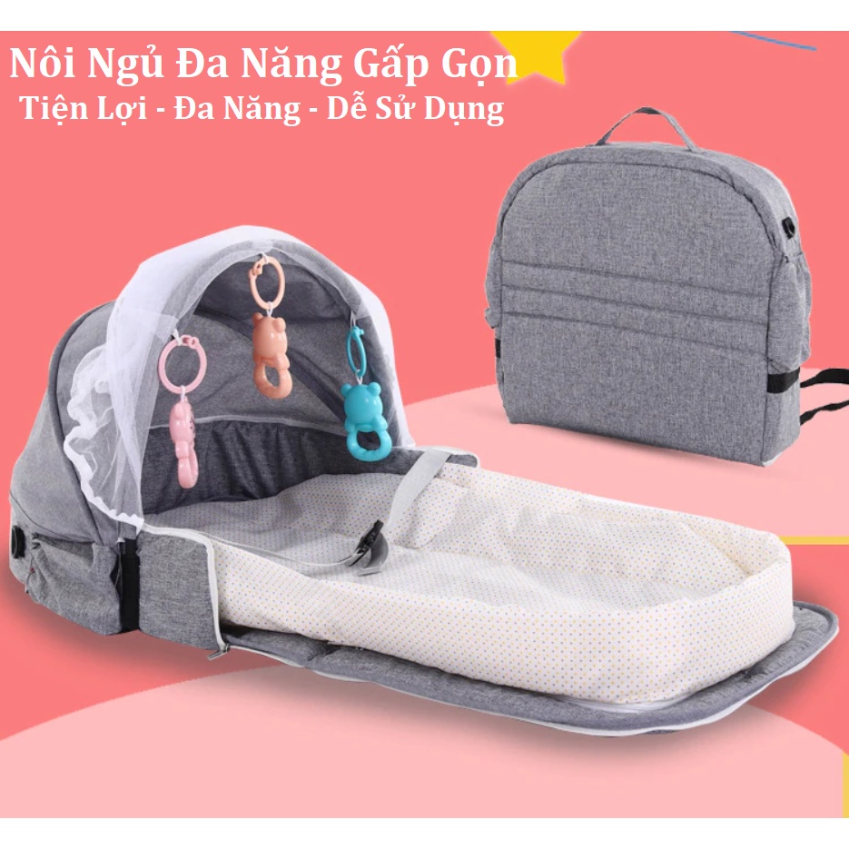 Nôi Ngủ Chung Giường Đa Năng Gấp Gọn - Giường Ngủ Di Động Cho Trẻ Sơ Sinh - Hàng Chuẩn Loại 1 Chất Đẹp