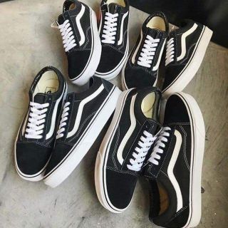 _FreeShipFullBox_ Giày Thể thao V đen đế trắng