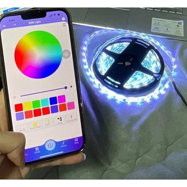 Led dây dán 5 mét 300 bóng led 12V, bóng led 5050 RGB không phủ keo, dây led trang trí đủ màu