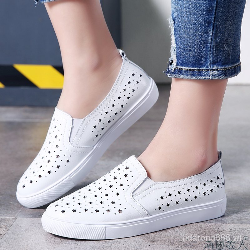 Summer New Lady Korean Style Versatile Casual Mesh XINGX Mesh Slip-on Step-by-Step Loafers Board Shoes 1Ia5