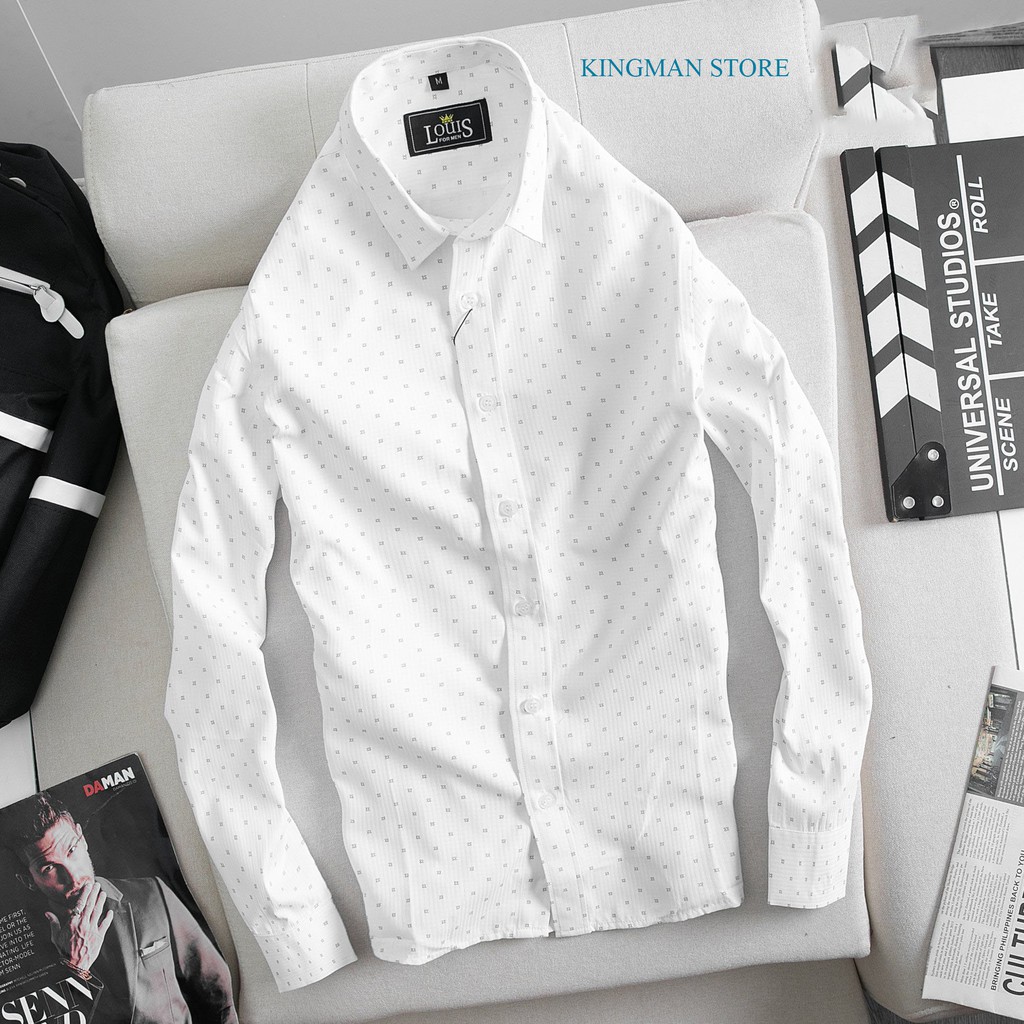 Áo Sơ Mi Nam Hoạ Tiết Chấm Bi, Áo Sơ Mi Nam Công Sở Cao Cấp Không Nhăn Không Phai Màu Hàng VNXK - KINGMAN STORE | BigBuy360 - bigbuy360.vn