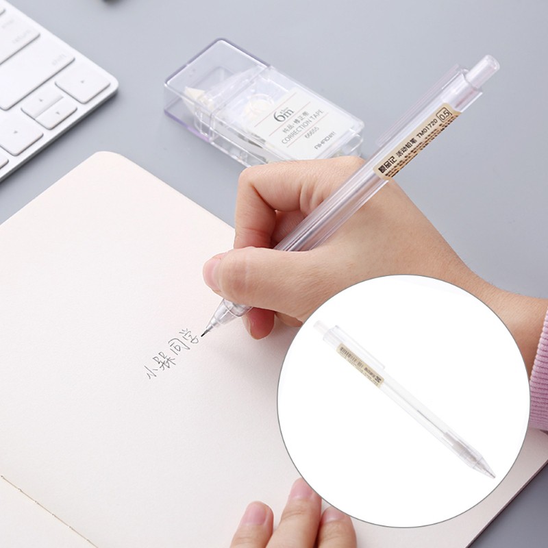 Bút chì bấm bằng nhựa trong suốt phong cách Hàn Quốc