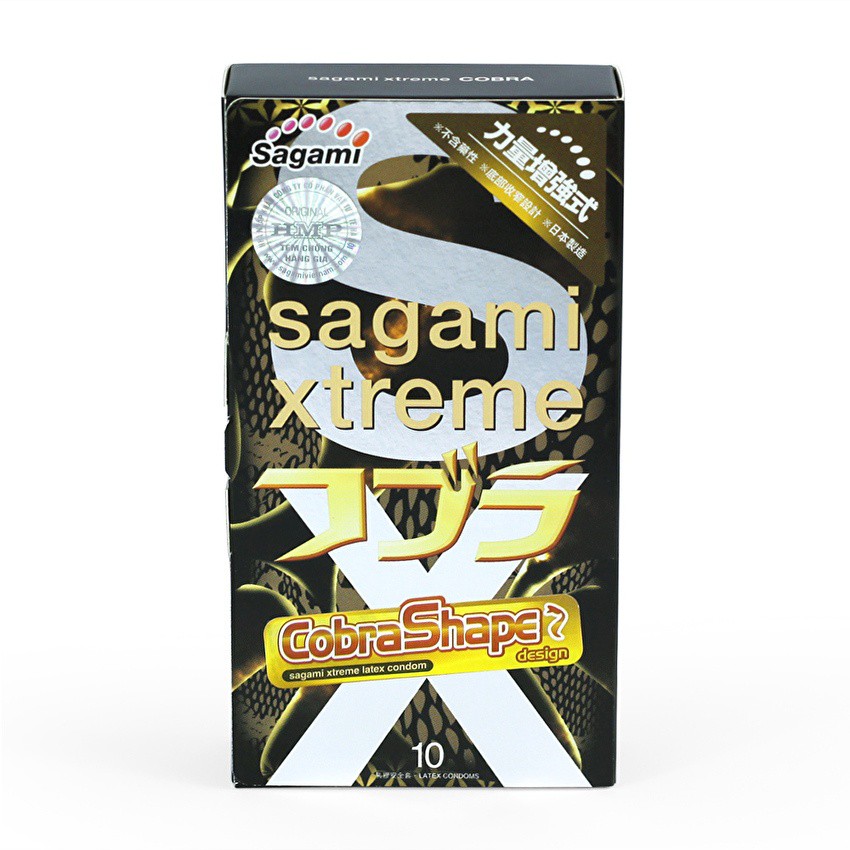 Bao cao su siêu mỏng Sagami Xtreme Cobra Siêu Mỏng 10 bao
