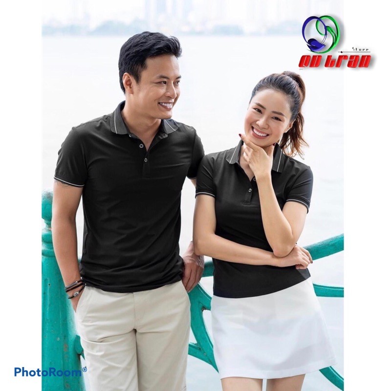 Áo phông Polo nam nữ viền kẻ | chất liệu cotton pha Poly | co giãn 4 Chiều