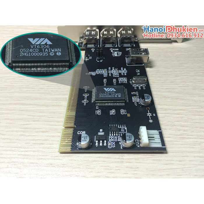 Card PCI to IEEE 1394 4Port Dtech PC007B chính hãng