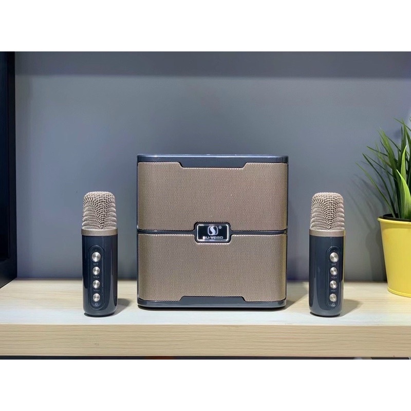 Loa Bluetooth Karaoke YS-213 Tặng Kèm 2 Micro Không Dây Tích Hợp Hiệu Ứng Năng Giọng Như Ca Sỉ