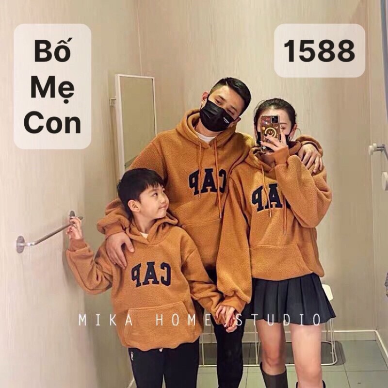 Áo nỉ bông mẹ bé và bố