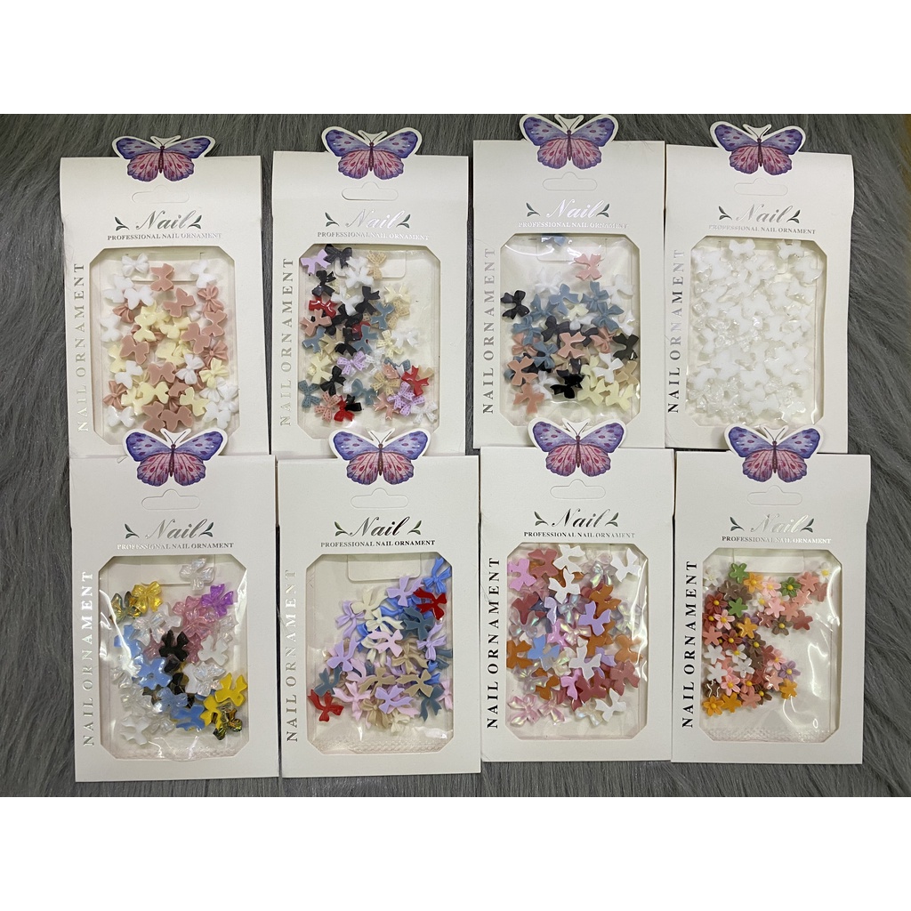 Set charm nơ phale mix nhiều màu