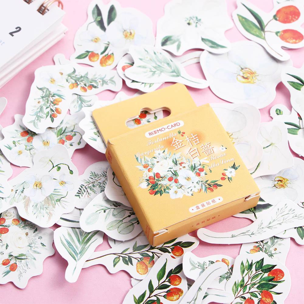 Giấy Dán Hình Hoa Hồng Trang Trí Sổ Tay Phong Cách Hàn Quốc