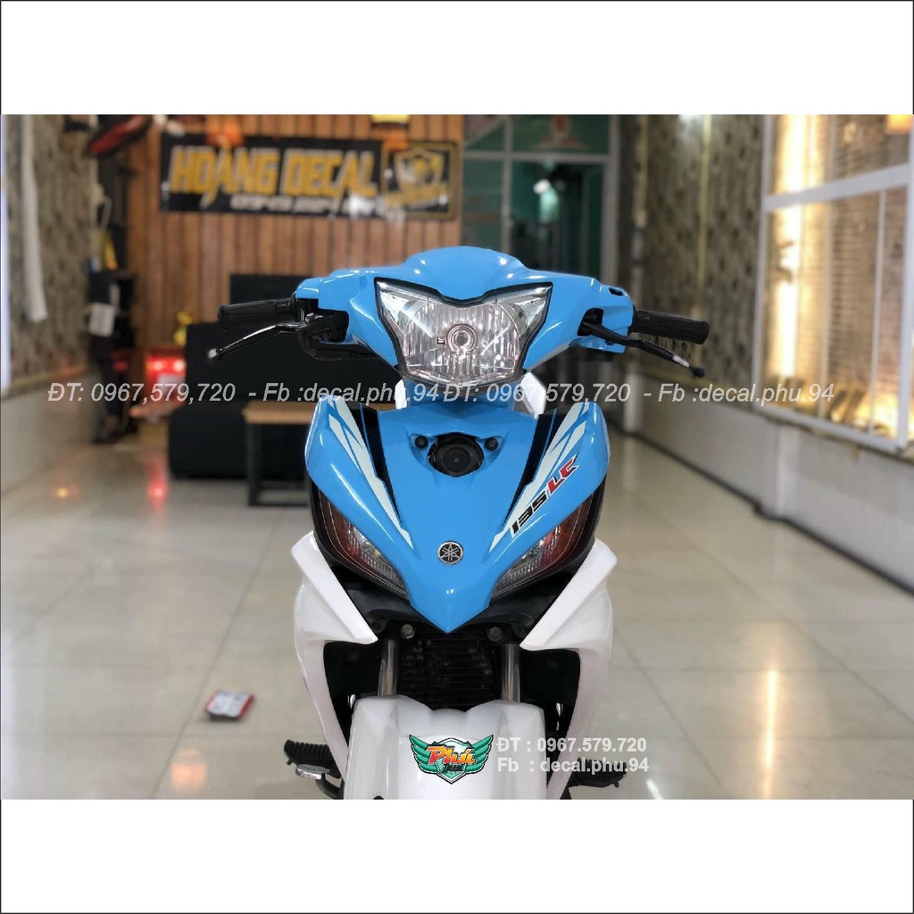 Tem rời xe Exciter 135 Lc trắng xanh ngọc (A)