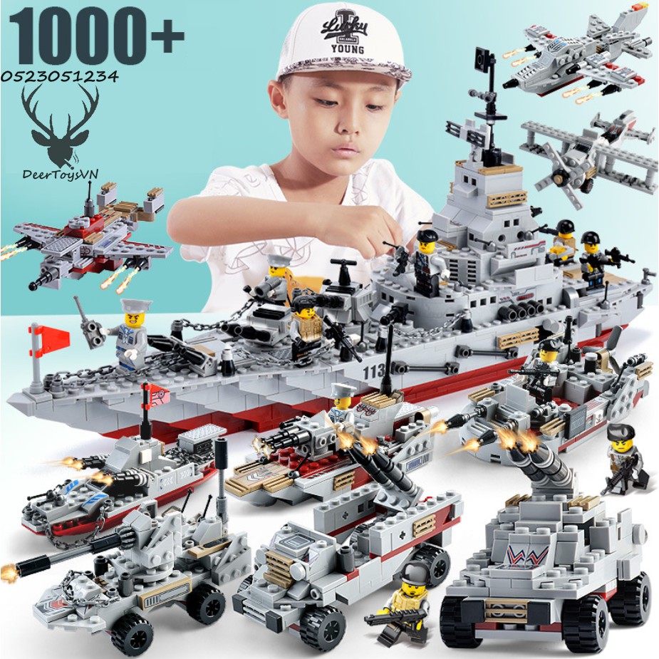 [1000CT-TÚI BÓNG] BỘ ĐỒ CHƠI XẾP HÌNH LEGO Chiến Hạm, LEGO OTO,LEGO ROBOT,LEGO TÀU CHIẾN,LEGO XE SWAT,LEGO TÀU SÂN Bay