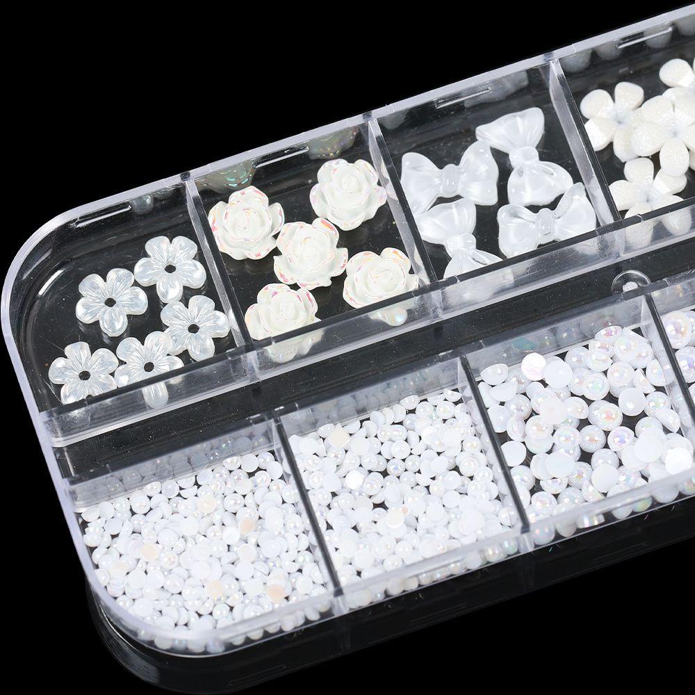 OCEANMAP Hạt Ngọc Trai Bán Nguyệt Đính Móng Tay