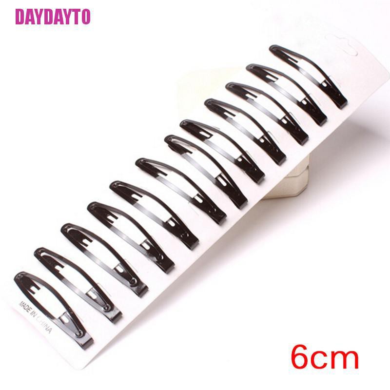 Set 12 Kẹp Tóc Màu Đen Kiểu Dáng Đơn Giản Cho Nữ